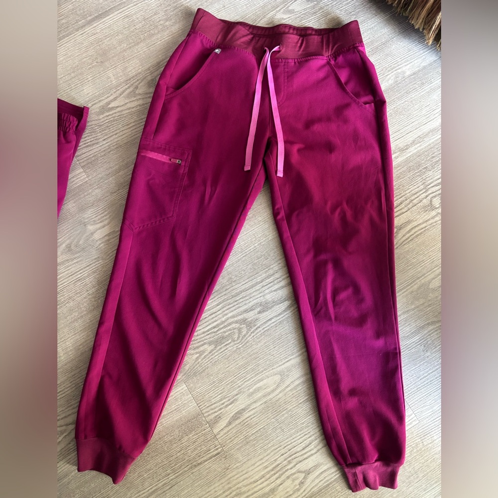 Figs Dark Magenta Jogger Pants